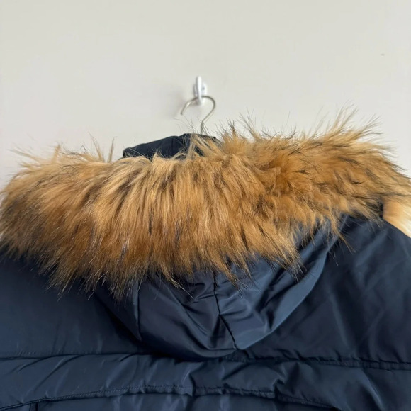 Orolay down feather insulated navy parka jacket with faux fur size 2XL - Picture 7 of 8